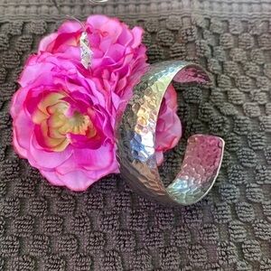Hammered Silver Bangle
